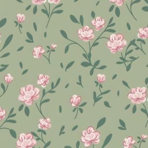 Tecido Tricoline Digital - Floral Verde