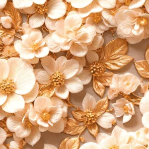 Tecido Tricoline Digital 3D Floral Branco